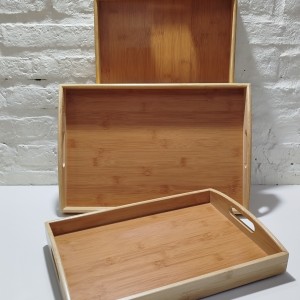 bandeja rectangular bambu grande 46x31x5