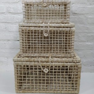 caja tejida palma mediana 33x26x23
