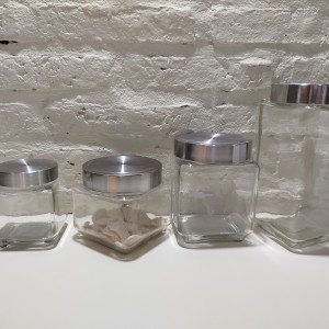 frasco cuadrado tapa acero 23cm 1700cc