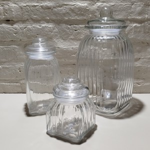 frasco rayado 15cm cuadrado 600ml tapa vidrio