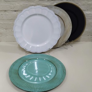 plato sitio natural raya dorada plastico 33cm