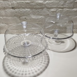 posatorta acrilico con pie y campana onditas 28cm